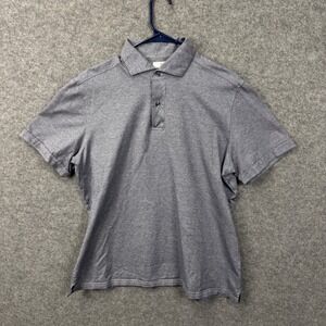 Emanuel Berg Mens L Modern Fit Polo Shirt Blue White Cotton Short Sleeve Large L